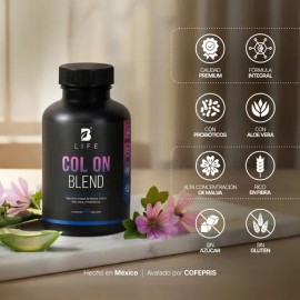 Limpieza para Colon 90 Cápsulas | Con Hoja de Malva y Mezcla Herbal | Apoya la Regularidad y el Bienestar Digestivo | Suplemento en Cápsulas para Hombre y Mujer | Col On Blend B Life