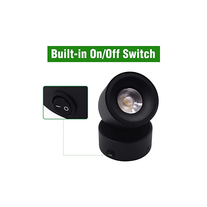 2 Pack 12V LED COB Ceiling Spotlight Downlight with Switch,