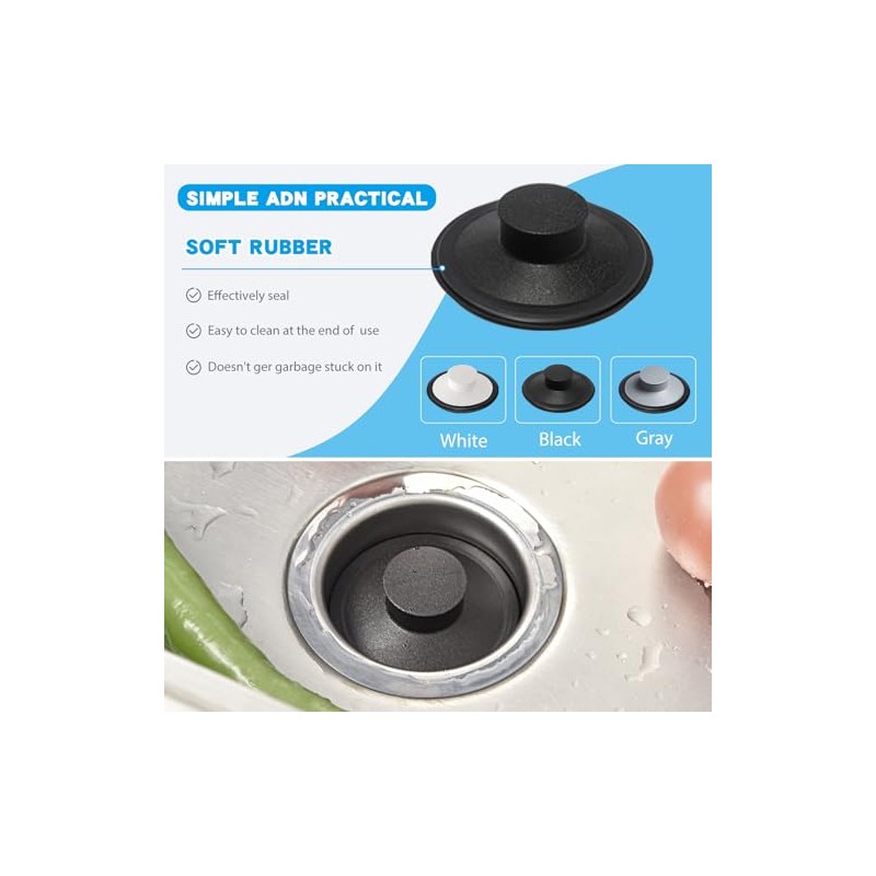 RQYEKDO Kitchen Sink Stopper, 1 Pack 3-1/2" Universal Sink Cover