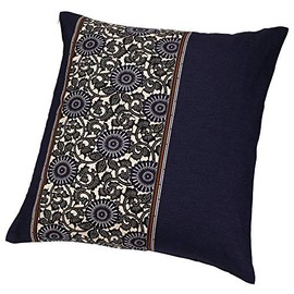 Nishikawa PG00063004B Zabuton Cover, Meisenban, 21.7 x 23.2 inches (55 x 59 cm), 100% Cotton, Chrysanthemum Arabesque Pattern, Made in Japan, Stylish, Commercial Use, Homecoming, Blue