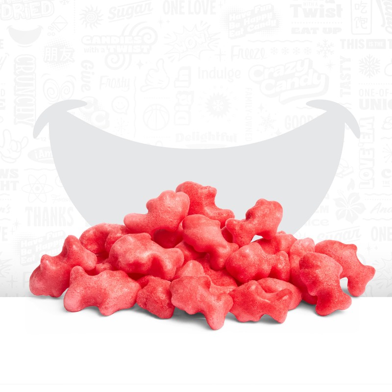 Freeze Dried Swedish Fish-Style Candy, Crazy Candy Red Fishies -