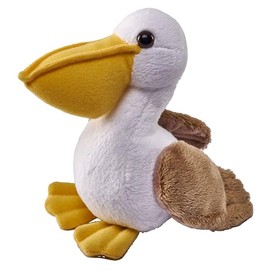 Wild Republic Pocketkins Eco Pelican, Stuffed Animal, 5 Inches, Plush Toy, Made from Recycled Materials, Eco Friendly