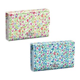 リヒトラブ 通帳ケース ホルダー型 フラワーイメージ 青 D1184-8