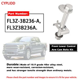 CYPLIDD Front Lower Control Arm Cam Bolts Kit Compatible with Ford F150 2015-2024 Lincoln Navigator 2018-2024 Replace FL3Z-3B236-A FL3Z3B236A (Pack of 4)