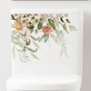 Elvaesther Green Leaves Toilet Stickers, Toilet Lid Stickers, Flowers Bathroom