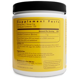 Ancestral Supplements Bovine Colostrum Powder - Grass Fed, Freeze Dried, Immune Support and Gut Health, 120 Servings