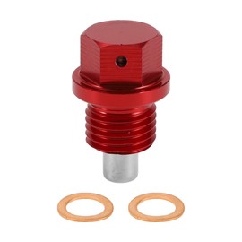 RATCHROLL 1 Set Universal Oil Drain Plug Anti Leakage Oil Pan Drain Bolt Screw Thread Repair with Gasket Magnetic Red Aluminum Alloy Copper M14x1.5