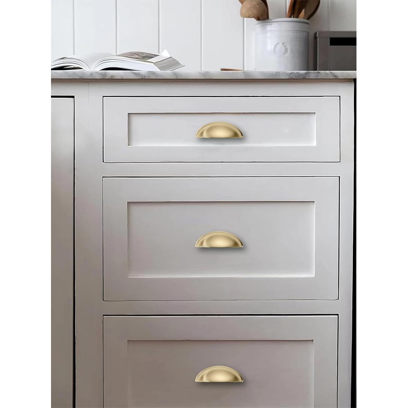 CABDM 10 Pack 3" Drawer Pulls Champagne Bronze Cabinet Cup