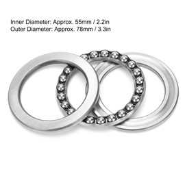 Axial Ball Bearing, 51111 Axial Ball Pressure Ball Bearing 55 mm x 78 mm Single Row Steel Roller