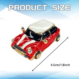 beypovk for Mini Cooper Keychain, Creative 3D Car Model Rhinestone Key Fob Cover Keyring, Universal Cute Key Chain with Ring for Men Women, Car Accessories (Red)