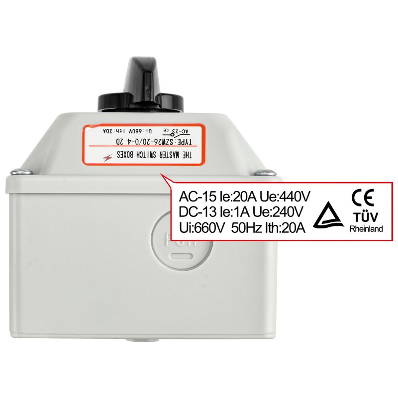 Heschen Universal Latching Rotary Cam Selector Changeover Switch,SZW26-20/0-4.2D, 660V 20A,