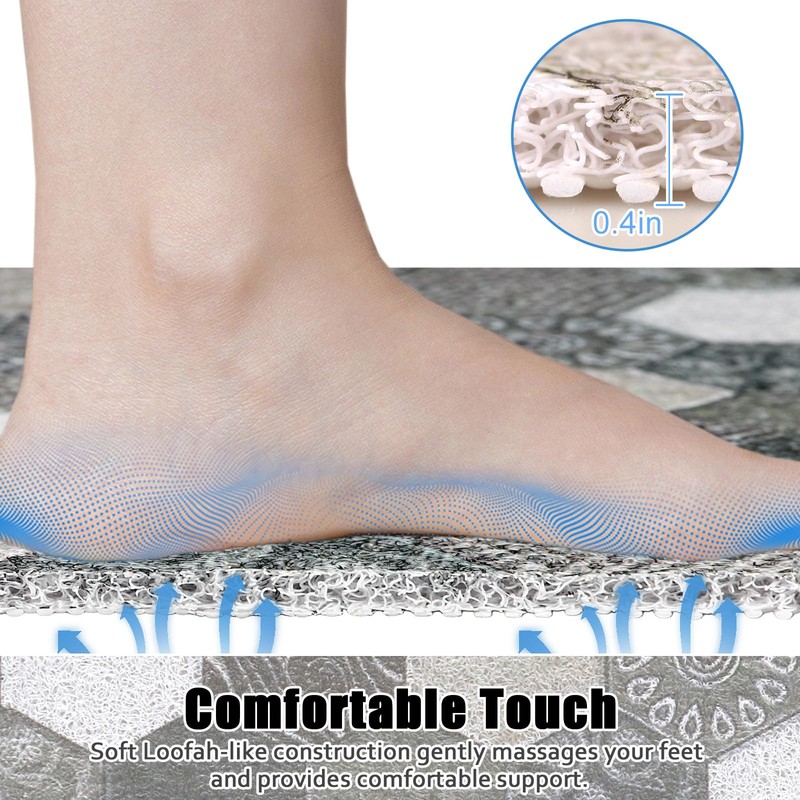 Shower Mat Non Slip - 24x36 Inch Shower Mats for