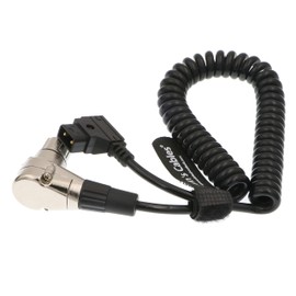 Alvin's Cables Luxury XLR 4 Pin Female Right Angle to D-Tap Coiled Power Cable for ARRI Camera Monitor