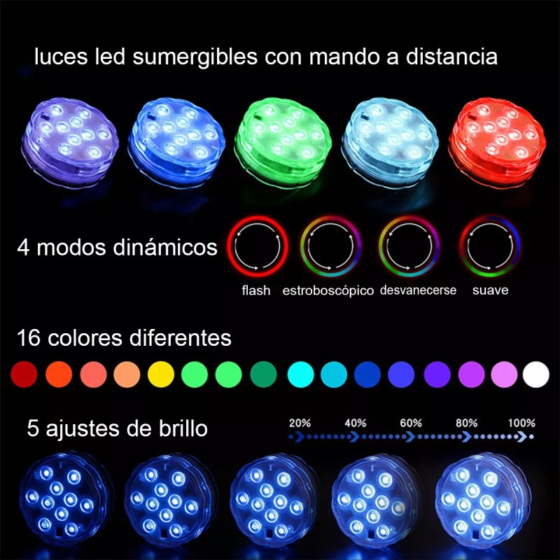 CONCEPCIONMIGUELMONTOR Luz Para Piscina Sumergible Impermeable Led Luz Subacuática