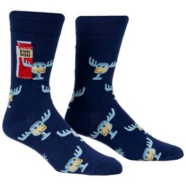 Sock It To Me Men's Egg Nog Moose Mug Crew Socks