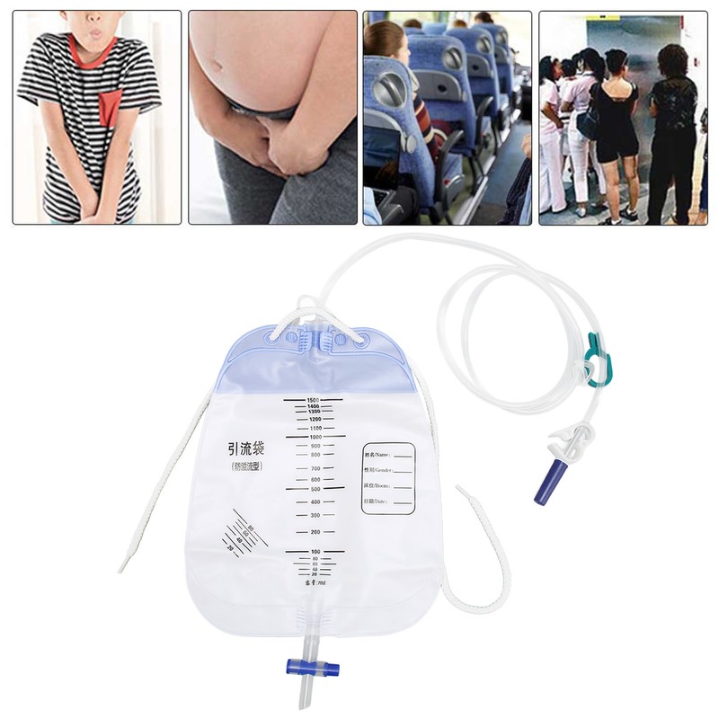 5Pcs Urinary Drainage Bag Thickened PVC Anti Reflux Disposable Urine