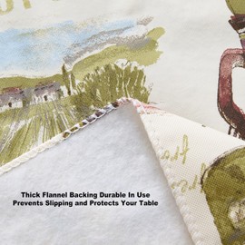 Newbridge 60 x 102 Inch Rectangle Vinyl Tablecloth with Flannel Backing, Lucca Olive Oil Print, Indoor Outdoor Waterproof Table Cover, Picnic, Barbeque, Patio and Kitchen Dining, Tuscan Countryside