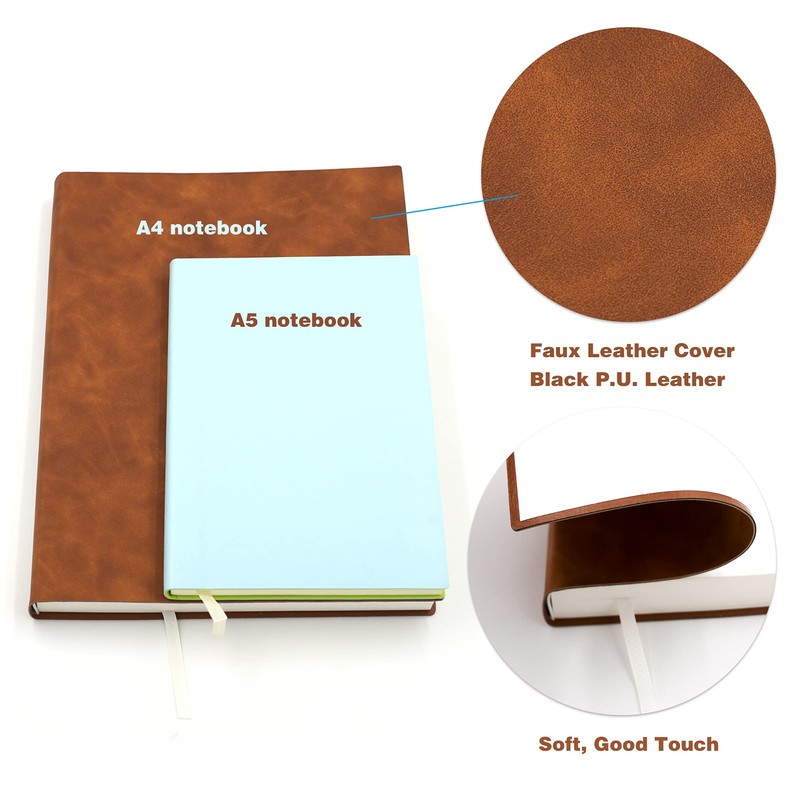 BenOpinion Large Thick Journal Notebook, Lined Papers, A4 8.4x11.4 inches,