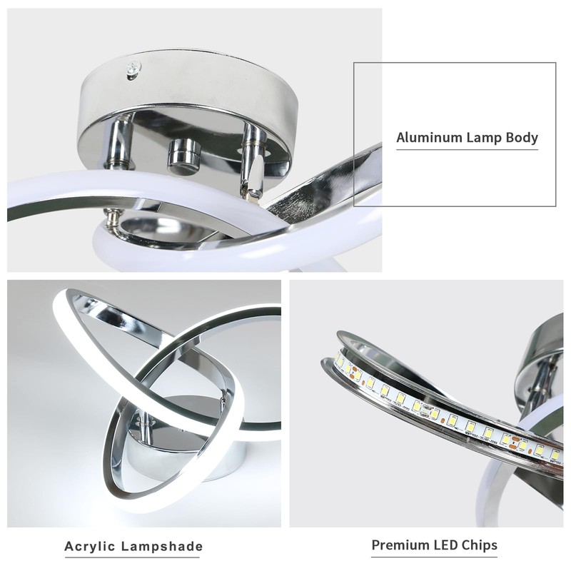 Toolight Ceiling Light LED Silver, 3000 K, 25 cm