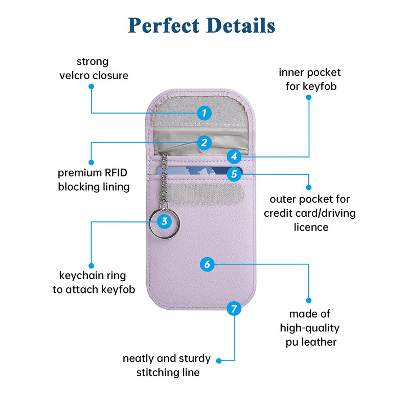 Teskyer 2 Pack Faraday Pouch for Car Keys, Keyless Car