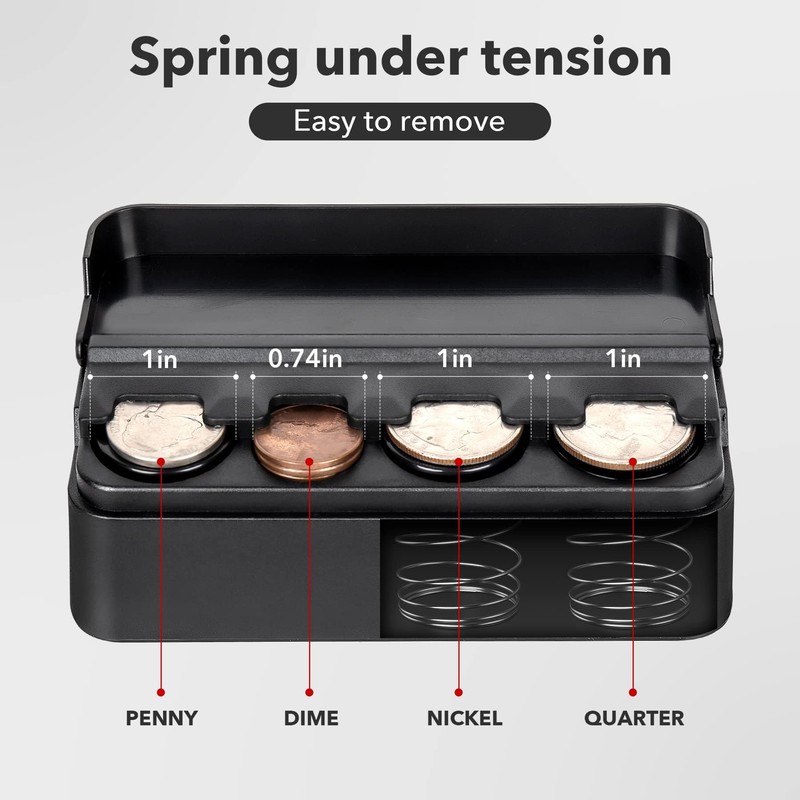 KANDUJIMU Coin Holder for Car, Coin Change Organizer Compatible with