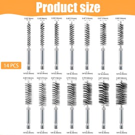 Drahtbürste Bohrmaschine, 14pcs Bohrlochbürste Set, Drahtbürste Rund und Messingbürste Bohrmaschine, für Reinigung, Polieren und Entgraten von Metalloberflächen, Werkstatt und Heimwerkerprojekte