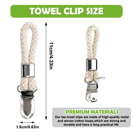 Binxus 9 Pcs Cotton Loop Towel Clip, Metal Towel Hanger with Loop Cotton Kitchen Towel Hooks Holder for Home Bathroom Kitchen Cupboards Hook (Colorful)