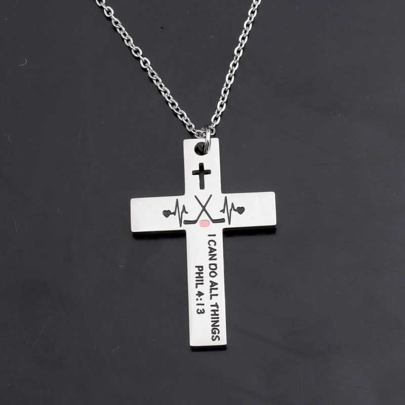 BEKECH Sports Athletes Necklace Christian Faith I Can Do All