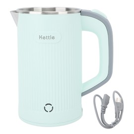 Electric Tea Kettle Auto Shut Off Boil Dry Protection Stainless Steel Water Boiler Kettle for Travel 800ml Light Green US Plug 110V 60HZ