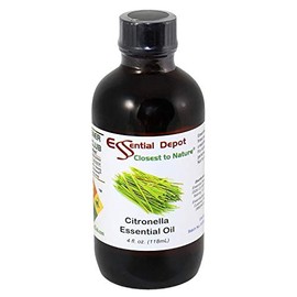 Citronella Essential Oil - 4 oz - GC/MS Tested - Supplied in 4 oz. Amber Glass Bottle with Black Phenolic Cone Lined and Safety Sealed Cap