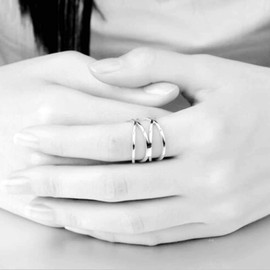 Jude Jewelers Stainless Steel Braided Woven Knot Wave Statement Anniversary Cocktail Party Ring, Metal, Cubic Zirconia