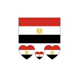 ZPDNURZL 10 Sheets Egypt Flag Tattoos Stickers 40 Pcs Waterproof Sweat Sports National Flag Removable Fake Tattoos