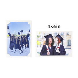 HOTUO 4x6 Paper Frames Set of 10, Off-white Cardboard Picture Frame with Easel, DIY Photo Crafts.