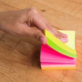 D.RECT | Notepad Sticker | Compact Sticker Notepad | 76x76mm 400 Sheets | to Stick On The Fridge, The Wall | Super Sticky Notes | Neon Colors