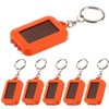 MODOAO Solar LED Keychain Flashlight 5 Pack Portable Small Pocket