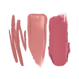 Jouer Bare Rose Collection - Blush Stick, Cream Lip Liner, Lip Plumping Balm Kit - Face Makeup in Rose Shades - Hydrating Formulas for Long Wear - Valued at $72
