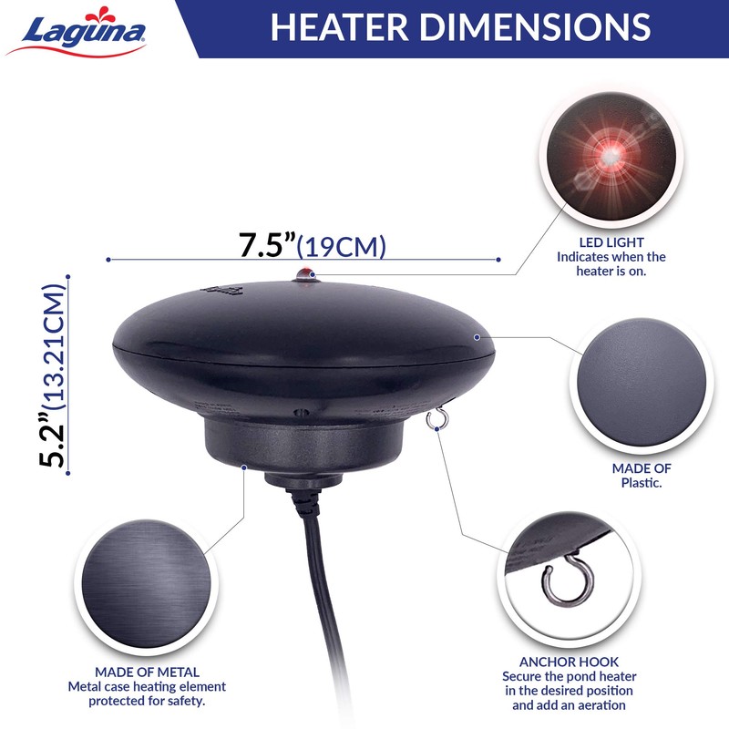 Laguna PowerHeat 315-Watt Floating Pond Heater for Outdoor Ponds with