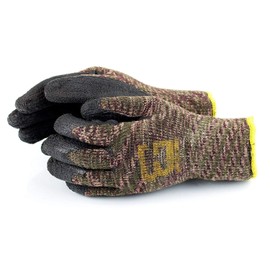 TS BGWLAC Winter Insulated Rubber Latex Coated Work Gloves, Crinkle Pattern, 6 Pairs/Pack (Medium, Military Brown)
