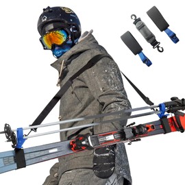 SGQTZDZQ Ski Straps, Easy to Use Ski Ties for Effortless Gear Transportation, Compact and Adjustable Ski Straps for Carrying (Blue)