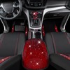 CAR PASS Rhinestone Red Bling Diamond Car Seat Covers Leather