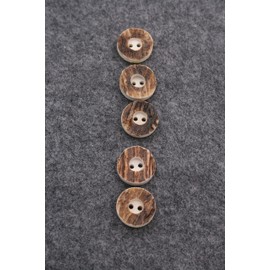 Pack of 6 Classic Genuine Stag Horn Buttons 2 Hole German Manufacture Costume Buttons (18 mm)