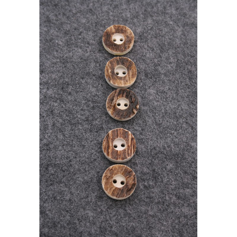 Pack of 6 Classic Genuine Stag Horn Buttons 2 Hole