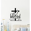 Blessed Beyond Measure Vinyl Wall Decal – Rustic Farmhouse Quote