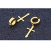 Non-Pierced Clip On Cross Dangle Drop Hoop Hinged Earrings Set