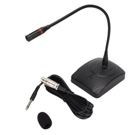 Gooseneck Microphone Desktop 6.35mm Cable Gooseneck Microphone with Light for Conferences Broadcast Recording