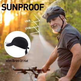 Arcweg Bandana Cap, Head Scarf with Visor, Breathable Pirate Cap, UV Protection, Adjustable, Biker Cap, Cycling Cap, Quick-Drying, black