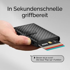 Manmaxim Men's Wallet with Coin Compartment, Slim Wallet with RFID Protection, Card Holder, Men's Card Holder, Men's Wallet, A02 - Carbon Black, Modern