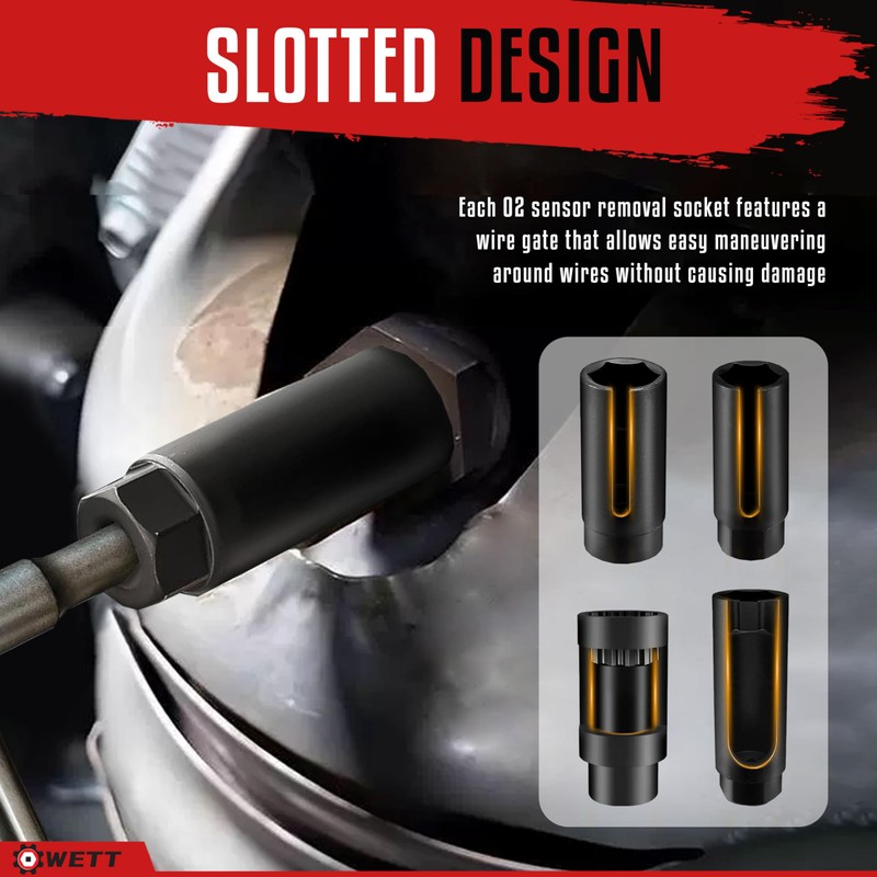 WETT Oxygen Sensor Socket Set, 7-Piece Oil Pressure Sensor Removal