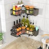 AKTECKE Corner Shower Caddy, 2 Pack Adhesive Shower Corner Organizer