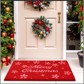 MaxMat Merry Christmas Coir Door Mat – Festive Christmas Door Mat for Holiday Entryway Décor (Merry Christmas, 17'' x 30'')